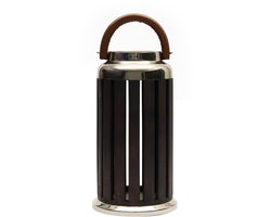 Riviera Maison Windlicht Donkerbruin - Arvada Kaarsenhouder groot - ijzer, Hout - (ØxH) 24x43