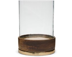 Riviera Maison Windlicht rond Bruin, Goud - Laglio Kaarsenhouder groot medium