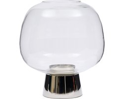 Riviera Maison Windlicht Zilver - Amadora op Voet met Ronde Kom - Glas - (ØxH) 25x27.5