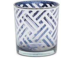 Riviera Maison Yacht Club Votive S - Glas - Zilver - 7.5x7.5x8.0 cm