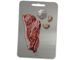 Rivoya Snijplank 1 st - Titanium Gestabiliseerd RVS - Cutting board - Snijplanken - PFAS vrij & Antibacteriëel - Vermijd Microplastics - Vaatwasserbestendig - Met Handvat - 34x23cm