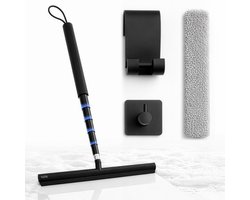 Rivoya Uitschuifbare Douchewisser - Tot 120 CM - Zwart - Vloertrekker met steel - Vloerwisser - Trekker Douche en Badkamer - Ramenwasser