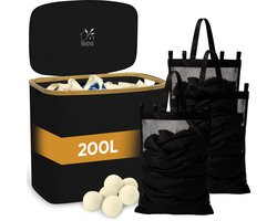 Rivoya Wasmand 3 Vakken - XXL 200L - Laundry basket - Wassorteerder - Wasmand met deksel - Met 3 Uitneembare Zakken - Extra grote capaciteit - Waszak - incl Drogerballen