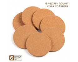 Rixora® 6x Ronde pannen onderzetters van kurk 19 cm - Rond - Onderzetter voor pan - Kurken onderzetters set