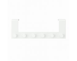 Rixora® Metalen Deurkapstok - 6 Deurhaken - Deurhanger Kapstok voor Handdoek en Kleding - Metaal - Wit