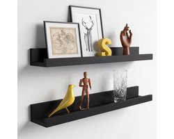 Rixora® Zwevende Wandplank 55x12 cm | Set Boekenplank Hout - Incl. Bevestigingsmateriaal - Voor Woonkamer, Slaapkamer & Keuken