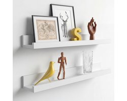 Rixora® Zwevende Wandplank 55x12 cm | Set Boekenplank Hout - Incl. Bevestigingsmateriaal - Voor Woonkamer, Slaapkamer & Keuken