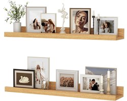 Rixora® Zwevende Wandplank 55x12 cm | Set Boekenplank Hout - Incl. Bevestigingsmateriaal - Voor Woonkamer, Slaapkamer & Keuken