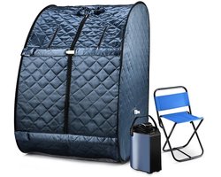 RM Store® - Draagbare Stoomsauna - Opvouwbare Sauna - Stoomgenerator - Ontspanning - Afslanken - Blauw - 76 x 88 x 110 cm.