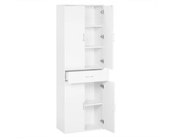 RM Store® - Hoge Kantoorkast - Ladekast - Archiefkast - Keukenkast - Opbergmeubel - Organizer - Grote Opbergruimte - Wit - 60 x 35 x 180 cm.