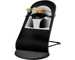RM Store® - Inklapbare schommelstoel - baby stoel - baby ruststoel - met veiligheidsriem - 4 standen - ideaal voor reizen - zwart - 40 x 89 x 58 cm