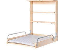 roba Baby 'roba Style' Opvouwbare Wandplank met Aankleedkussen - Natuurlijk Hout / grijs