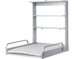 roba Baby 'roba Style' Opvouwbare Wandplank met Aankleedkussen - Taupe / Grijs