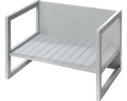 roba Houten Bank in Landelijke Stijl - Omvormbaar tot Tafel of Bank met 2 Zithoogtes - Grijs