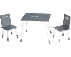roba Kinderspeeltafel en 2 Speelstoelen 'Rock Star Baby 3' - Houten Zitset - Donkergrijs
