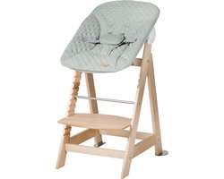 roba Meegroei Houten Kinderstoel - Born Up 2in1 Set 'roba Style Green' - Kinderstoel met 2-Positie Verstelbaar Wipstoeltje (Naturel)