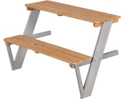 roba Picknickuitbreiding voor speelhuis set met tafel en bank voor buitenspeelhuis accessoires voor kinderen vanaf 18 maanden weerbestendig hout meerkleurig