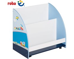 Roba Speelrek Racefauffeur met Wieltjes - Verrijdbaar Boekenkast - Veiligheidsnormen EN71 voor kinderen - Witte Vos - Hout Boekenkast - Kindermeubilair/Kinderzimmermöbel - Opbergkast - Boekenplank - Kinderkamerkast - Organizer - Speelgoedkast