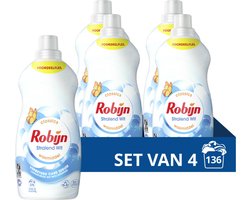 Robijn Klein & Krachtig Wasmiddel Stralend Wit 34 Wasbeurten - 4 x 1,19 liter - Voordeelverpakking