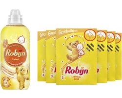 Robijn Zwitsal Geurbuiltjes - 6 x 3 stuks - Voordeelverpakking + fles Zwitsal Wasverzachter