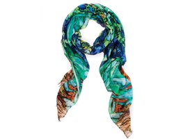 Robin Ruth Sjaal met Van Gogh - Irissen 160 x 40cm
