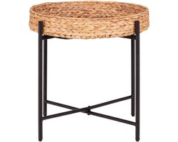 Robinson | bijzettafel | natuurlijk | metaal en waterhyacint | Ø50x48,5 cm | bijzettafel | bijzettafel buiten | bijzettafel industrieel | salontafel | klein bijzettafeltje | Wood Selections
