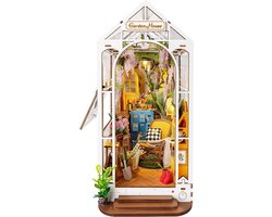 Robotime Garden House - Creatief Miniatuurhuisje Bloemen Tuinhuis - 3d Houten Puzzel - 20.3 x 11 x 24.1 cm - Boekenhouder - PET - DIY