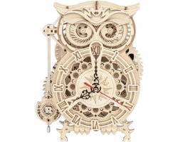 Robotime Uil klok - Wandklok - Rokr - 3D puzzel - Industrieel - Modelbouw - DIY