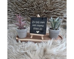 Robuust Tegeltje – Zo Blij met een Mama zoals Jij – Zwart met Beige Tekst – 10x10 cm – Lief Cadeau voor Moederdag, Mama's Verjaardag of Zomaar voor Mama – Wanddecoratie – Trendy nu