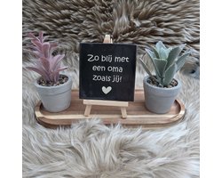Robuust Tegeltje – Zo Blij met een Oma zoals Jij – 10x10 cm – Zwart Keramiek met Tekst – Lief Cadeau voor Oma – Originele Wanddecoratie – Trendy nu
