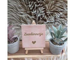 Robuust Tegeltje – Zusdinnetje – 10x10 cm – Lief Cadeau voor Zus of Beste Vriendin – Handmade – Stijlvolle Wanddecoratie met Betekenis – Trendy nu