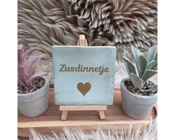 Robuust Tegeltje – Zusdinnetje – 10x10 cm – Lief Cadeau voor Zus of Beste Vriendin – Stijlvolle Wanddecoratie met Betekenis – Trendy nu