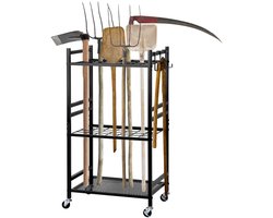 Robuust Tuingereedschap Rek - Meerlaags met Haken - Ruimtebesparende Organizer