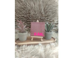 Robuust Wenstegeltje – Hip trendy tegeltje –Oud rozeTegeltje met Fel roze Tekst – “KAK.” – 10X10CM – Humoristisch Cadeau – Trendy nu – Wanddecoratie – Cadeau voor Nieuwe Woning, Housewarming of voor vriend(in) – Sfeervol en Persoonlijk – Zomaar