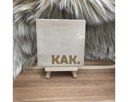Robuust Wenstegeltje “KAK.” – 10X10CM – Humoristisch Cadeau – Trendy nu – Cadeau voor Nieuwe Woning, Housewarming of voor vriend(in) – Sfeervol en Persoonlijk – Zomaar - Wc decoratie – Decoratief Tegeltje met Standaard – Cadeau Idee