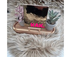 Robuust Wenstegeltje “KAK.” – 13X13CM – Humoristisch Cadeau – Trendy nu – Wanddecoratie – Cadeau voor Nieuwe Woning, Housewarming of voor vriend(in) – Sfeervol en Persoonlijk – Zomaar - Wc decoratie – Decoratief Tegeltje met Standaard – Cadeau Idee