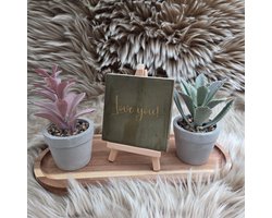 Robuust wenstegeltje - Love You! – Romantische Decoratietegel met Tekst – Perfect Cadeau voor Liefde, Valentijn en Jubileums - Trendy nu - 10x10 - Valentijnsdag - Verliefd – Liefde