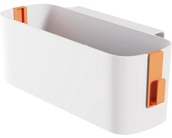 Robuuste Bed Organiser met Hangende Mandjes en 2 Verwijderbare Haakjes voor Thuis, Studenten en Kantoor, Oranje