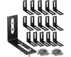 Robuuste L-vormige metalen hoeken voor meubels, 90 graden beugels, ideaal voor planken en houten meubels, 16 stuks