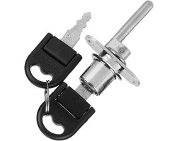 Robuuste ladevergrendeling met sleutels - 2 stuks, ideaal voor bureau, kast en archiefkasten (19mm zilver)