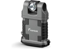 Robuuste LED-bouwlamp met magnetische clip en draaibare lamp - Handige lichtbundeluitlijning voor sterke verlichting van bouwplaatsen en werkplaatsen - Werklamp - Favour