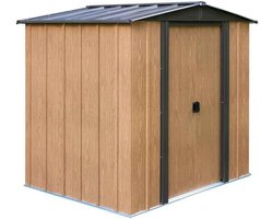 Robuuste Metalen Tuinhuis voor Gereedschap en Opslag - Bruin