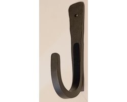 Robuuste Ophang-, Kapstokhaak, Zwart gietijzer, 13,5 x 5,5 cm