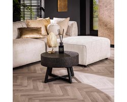 Robuuste salontafel Ø 60 brons / bruin | liquid metal