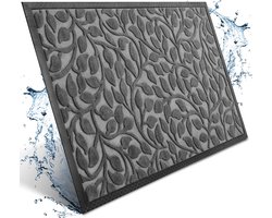 Robuuste vuilvangmat, 80 x 120, antislip en robuust, deurmat 80 x 120, grijze voetmat, grote vuilvangmat, extra grote deurmat voor buiten, deurmat binnen, schoonloopmat voor buiten