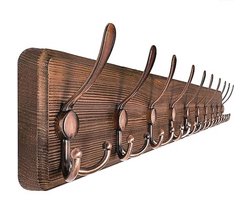 Robuuste wandkapstok met 10 haken - 92 cm lang, houten design voor entree en slaapkamer