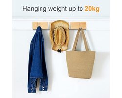Robuuste Wandkapstok met 5 Haken en Hoedhouder - Ideaal voor Kleding en Accessoires