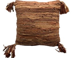 Rocaflor - Kussen - Leer - Bruin - Gerecycled - 45x45cm
