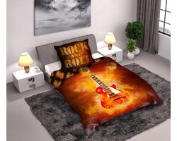 Rock and Roll Gitaar Dekbedovertrek 140x200 cm Katoen
