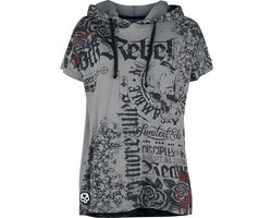 Rock Rebel by EMP Zwart loshangend T-shirt met print Vrouwen - 3XL